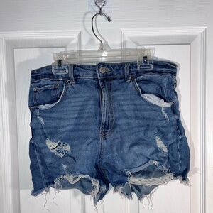 No Boundaries Ripped Blue Jean Shorts
